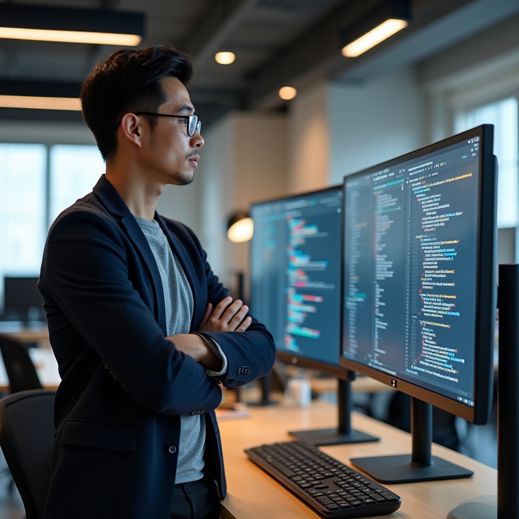 Technický audit webu pro místní SEO na dvou monitorech